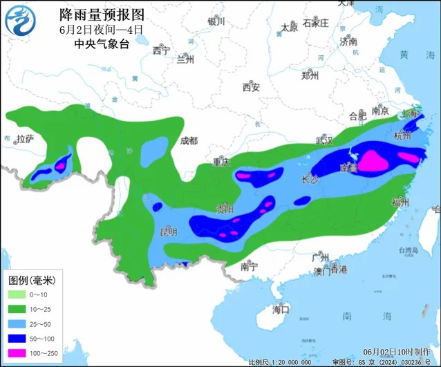 2日夜间至4日南方有较强降雨 京津冀鲁辽等地有强对流天气