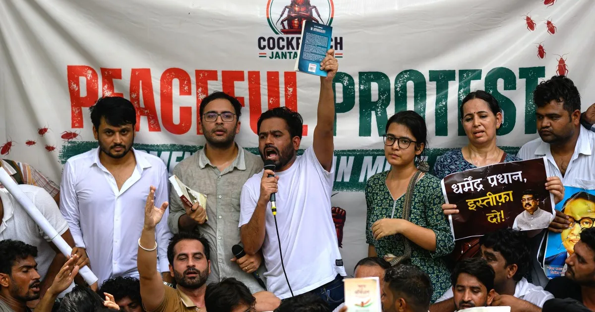 Cockroach Janta Party rallies at New Delhi for youth protests