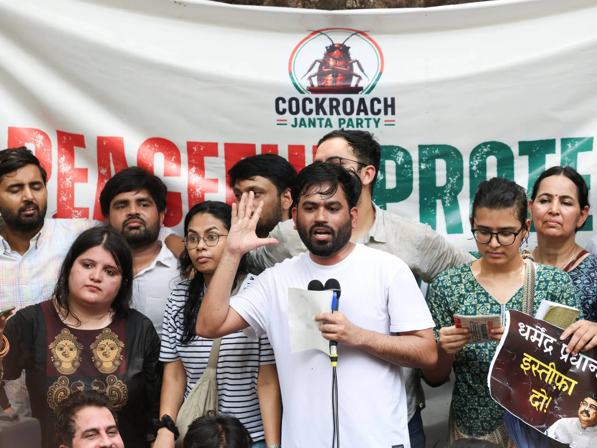 ‘Cockroach Party’ leader returns to India for first New Delhi protest