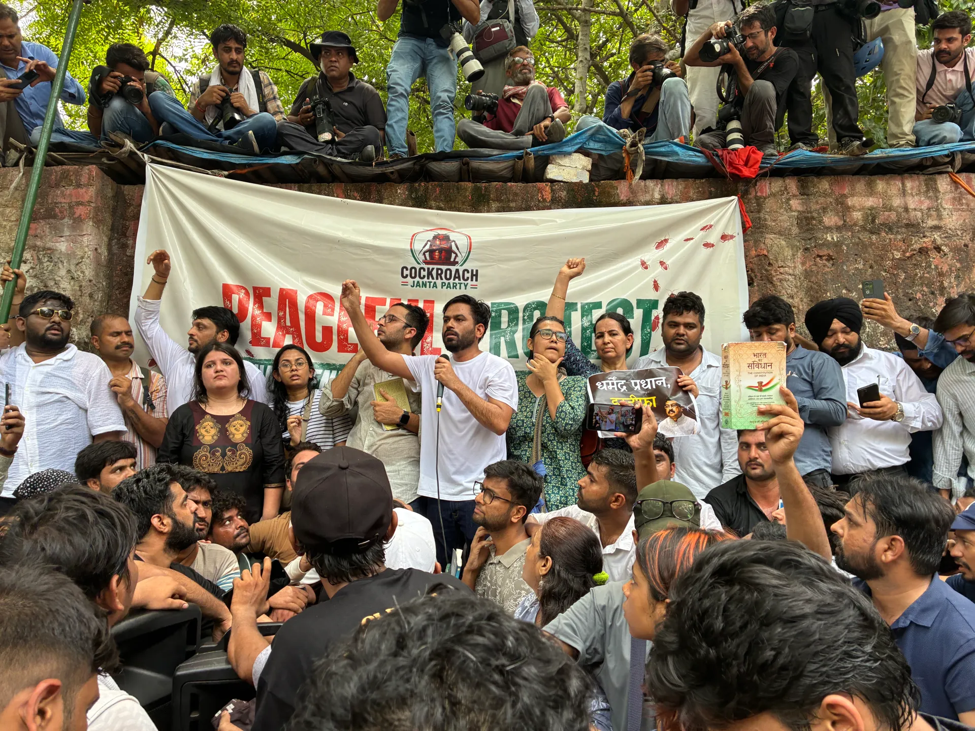 ‘I’m a cockroach’: Gen Z protest movement lands in Indian capital
