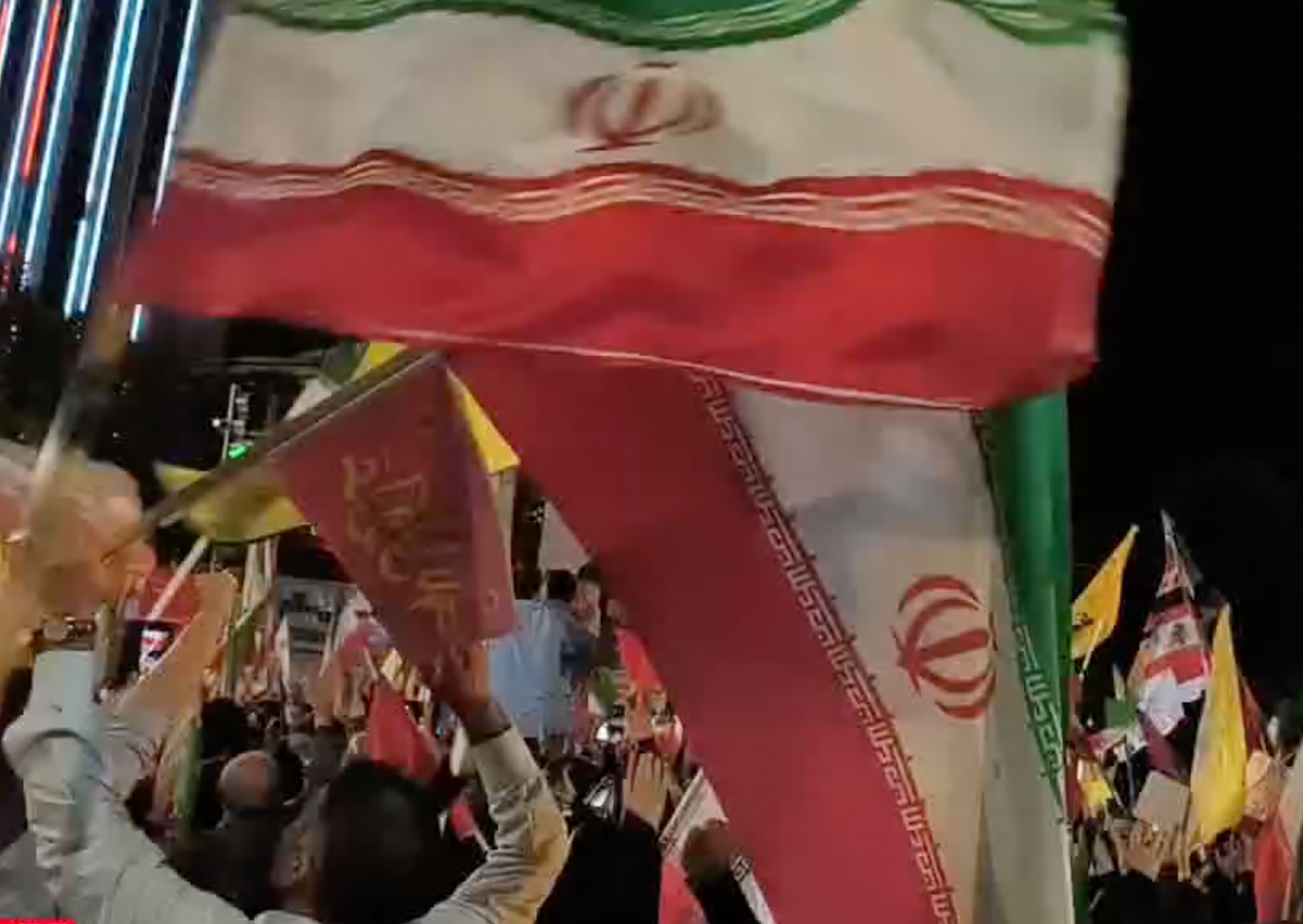 Celebrations seen in Tehran as missiles fly overhead towards Israel