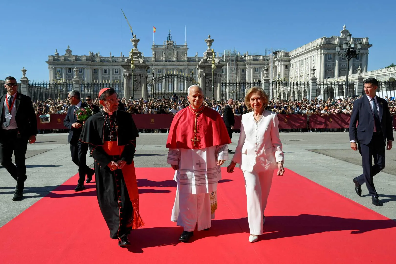 Pope Leo makes visit to Spain’s Almudena Cathedral