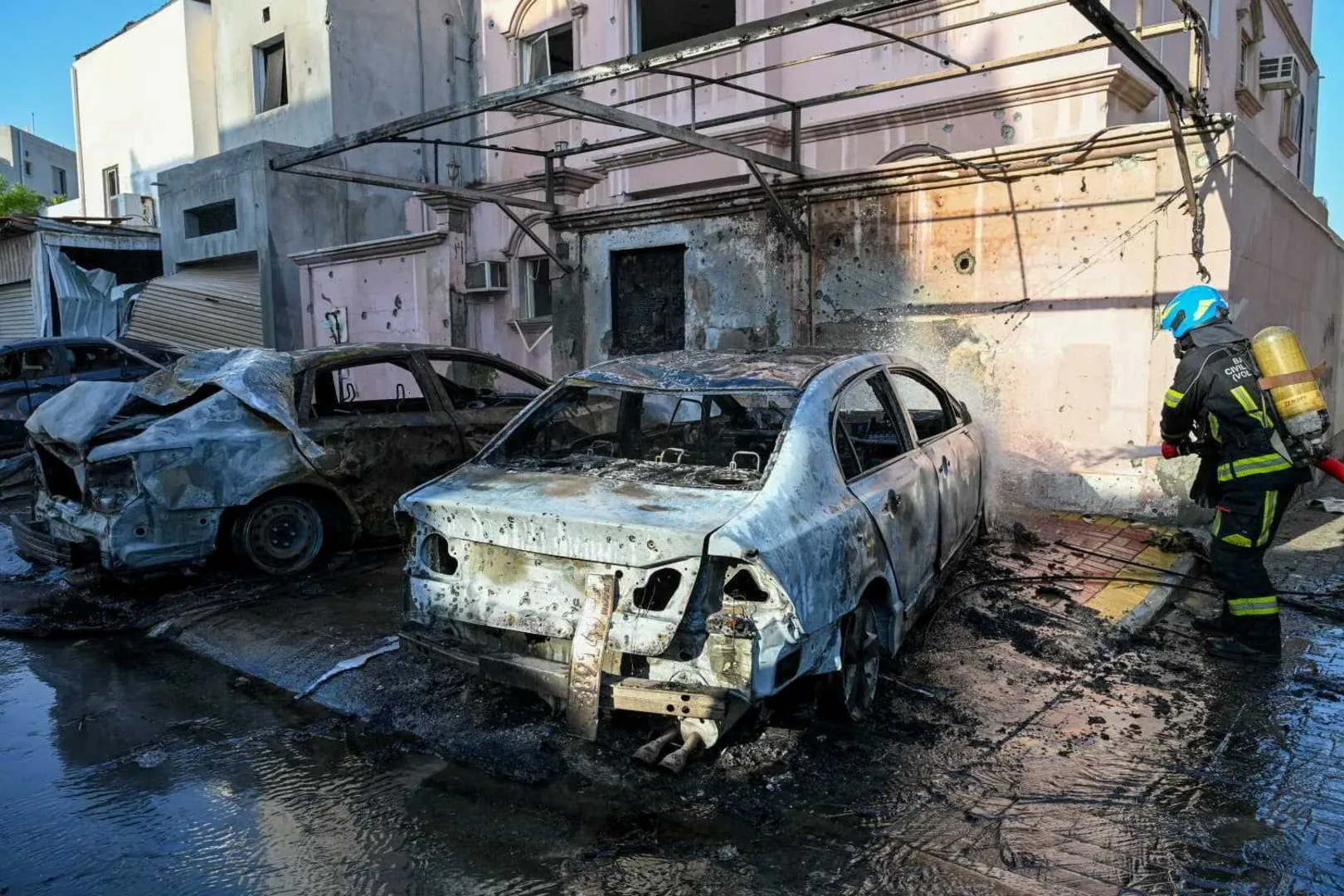 Video shows aftermath of Iranian attack in Bahrain