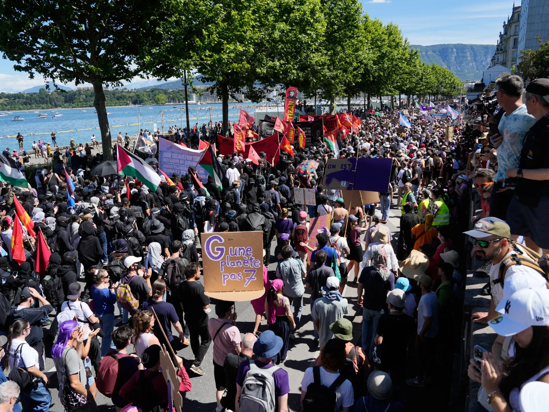 Thousands protest as Trump, other world leaders set to meet for G7 summit