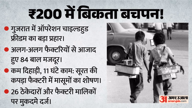कलम की उम्र में थामा हथौड़ा: ₹200 में खरीदा बचपन, 11-11 घंटे करवाया काम, गुजरात में 84 बाल मजदूरों का रेस्क्यू