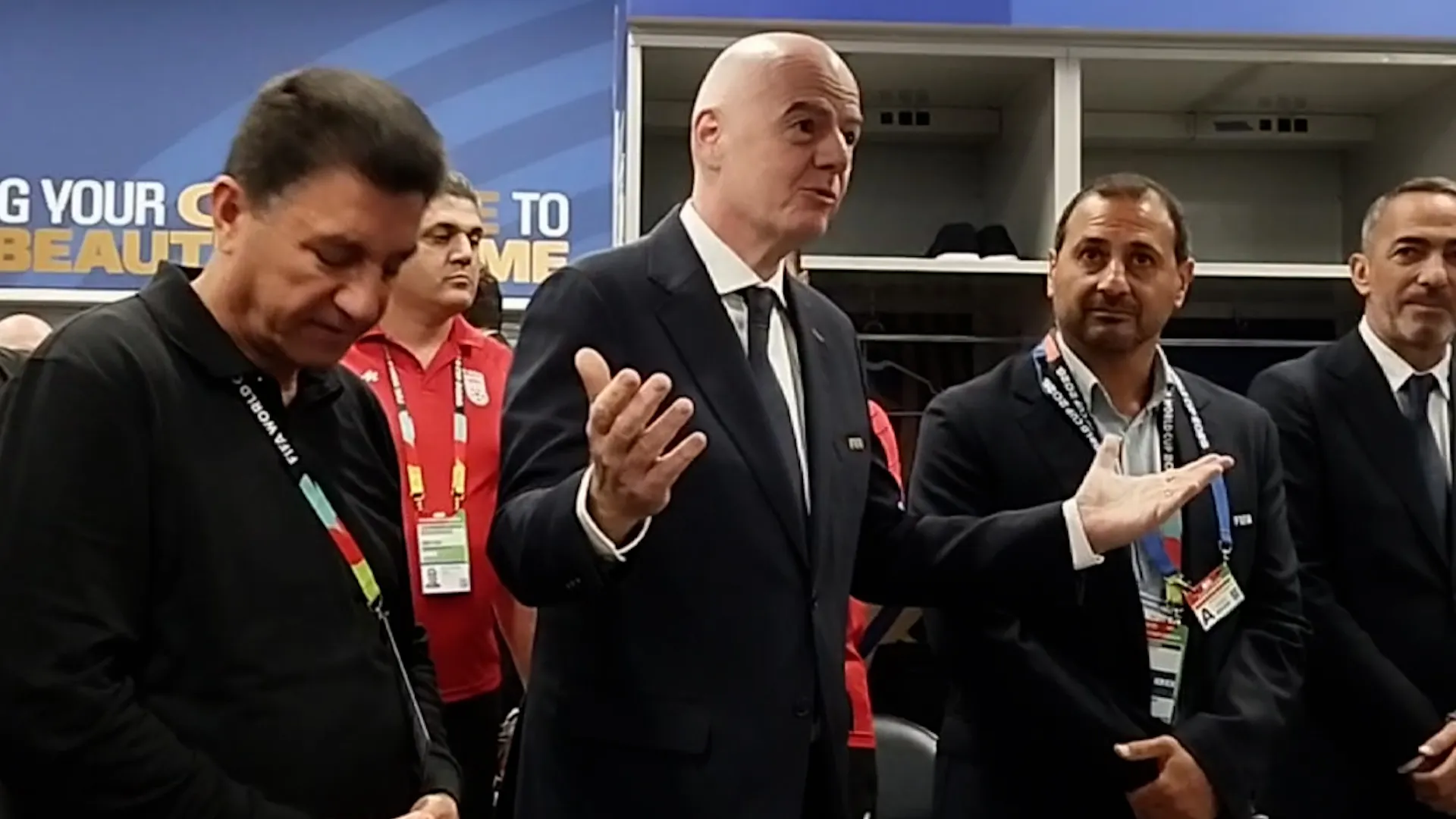 ‘I know what you’ve been through’: FIFA president visits Iran team