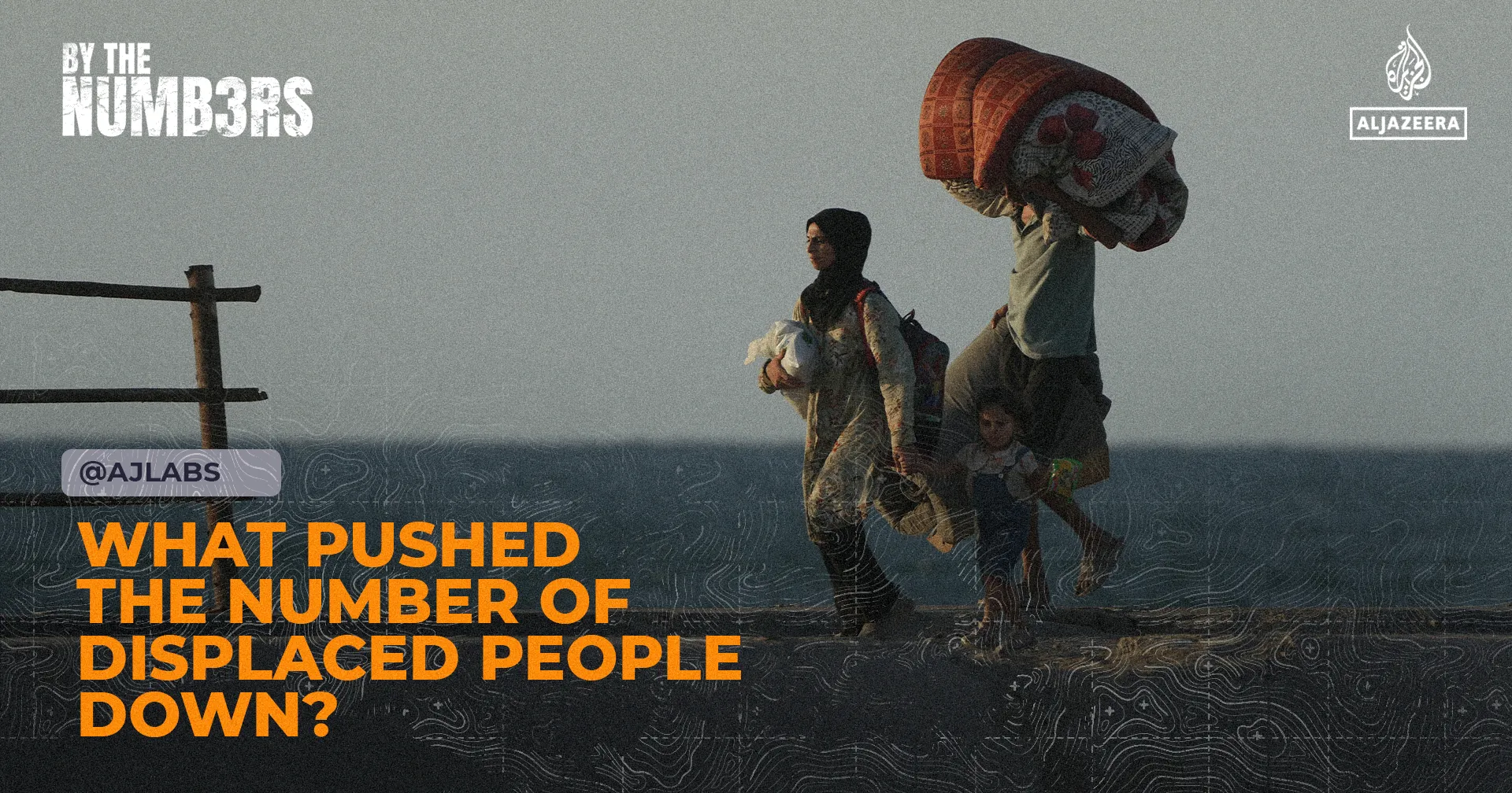 What pushed the number of displaced people down?