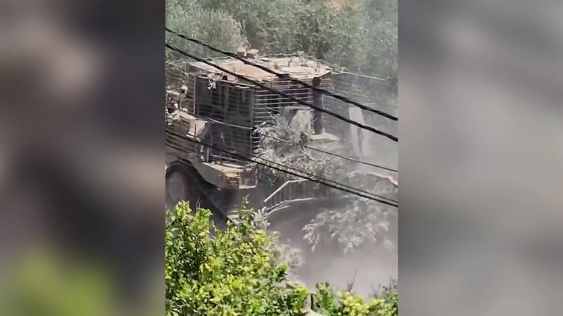 Israeli forces bulldoze olive groves in the occupied West Bank
